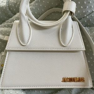 White leather purse